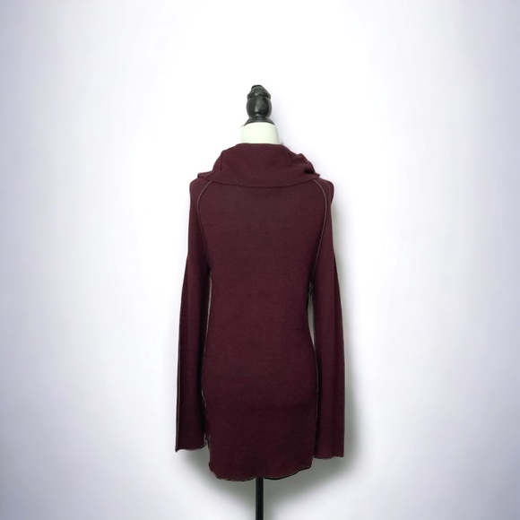 Leisure by OST Maroon Cowl Neck Tunic Sweater - Picture 3 of 4
